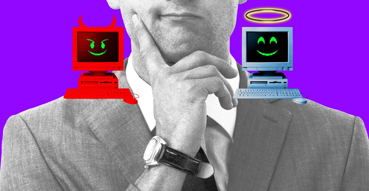 An illustration eluding to chatbots like Claude being used by bad actors