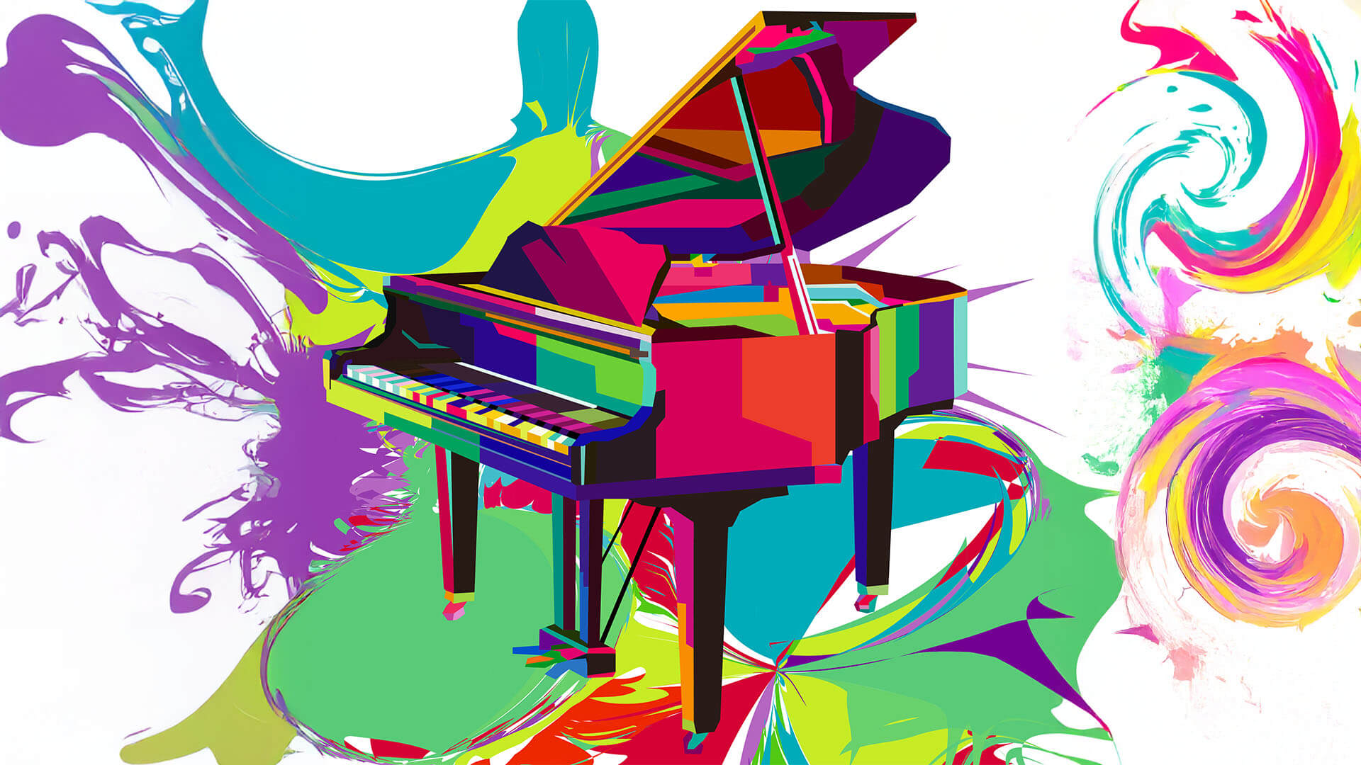 Colorful pop art piano