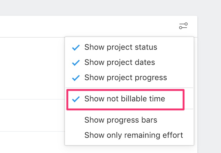 Project billable settings