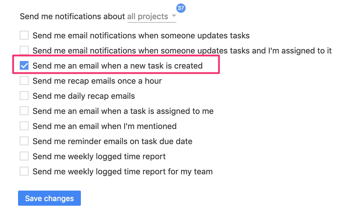 Email notifications