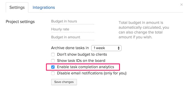 Enable task analytics