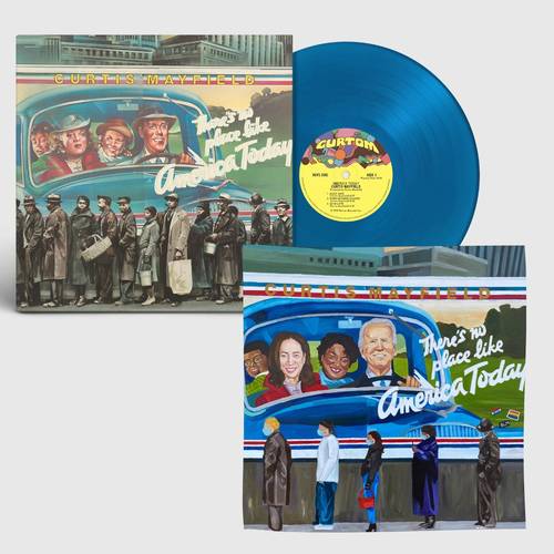 Curtis Mayfield There's No LP レコード THERE'S NO PLACE LIKE AMERICA TODAY (LTD.BLUE VINYL LP