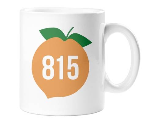  - Rockford 815 Ceramic Coffee Mug w/peach