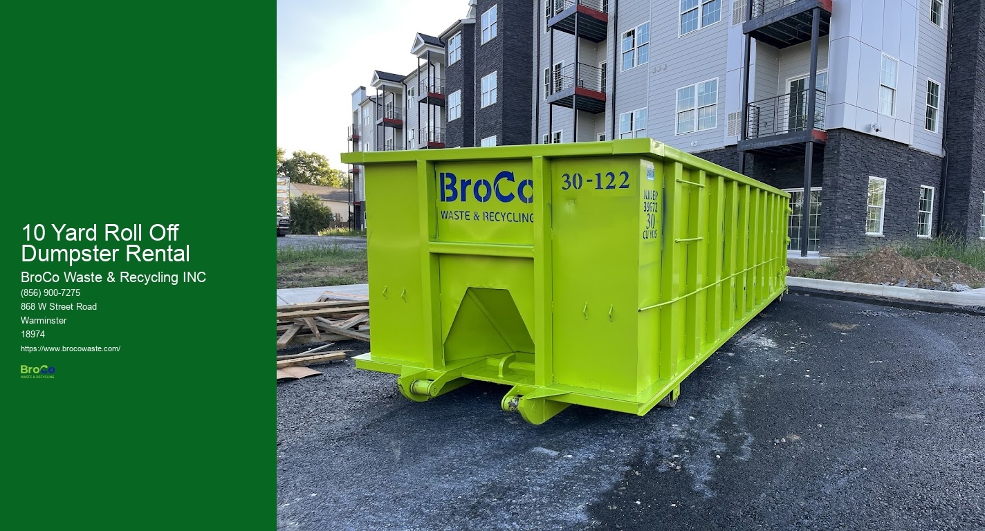 10 Yard Roll Off Dumpster Rental BroCo Waste & Recycling INC 10 Yard Roll Off Dumpster Rental