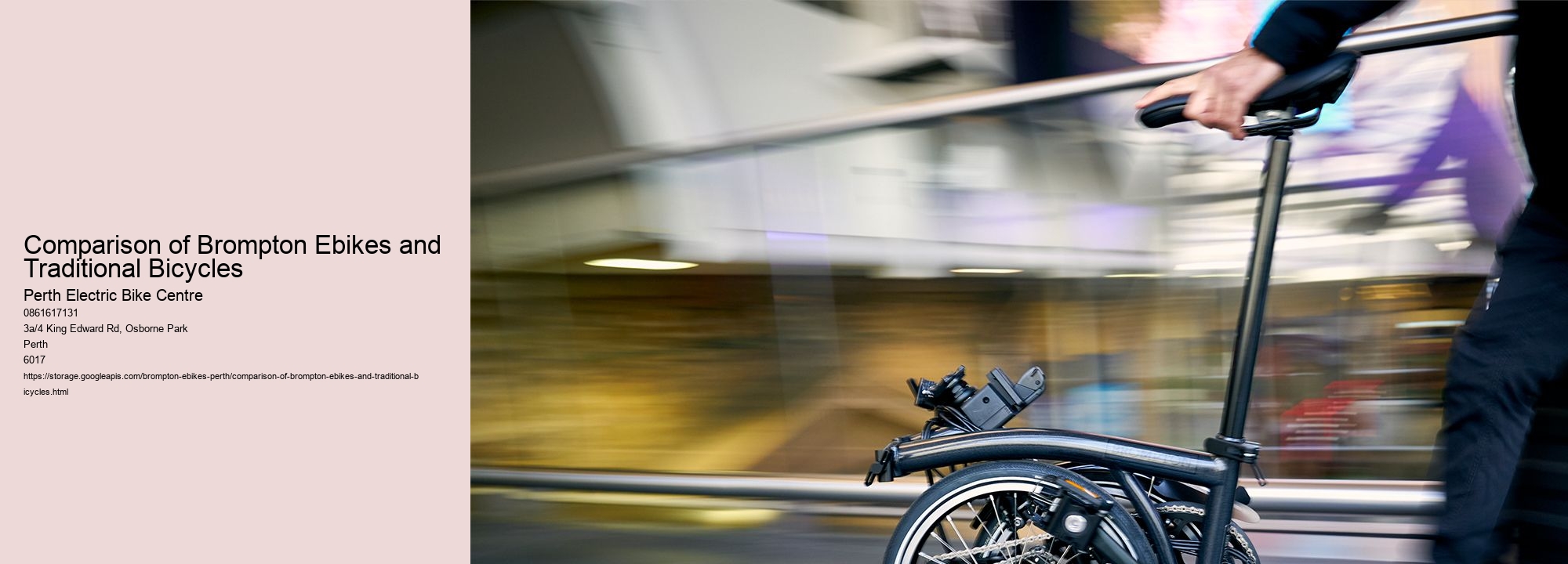 Comparison of Brompton Ebikes and Traditional Bicycles  