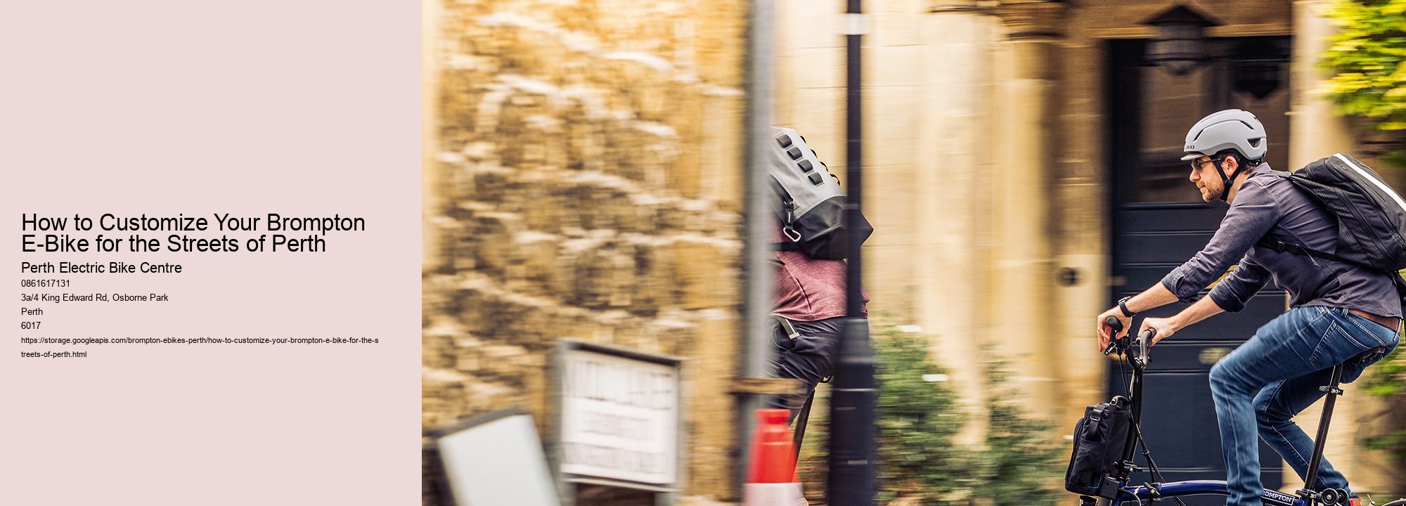 How to Customize Your Brompton E-Bike for the Streets of Perth  
