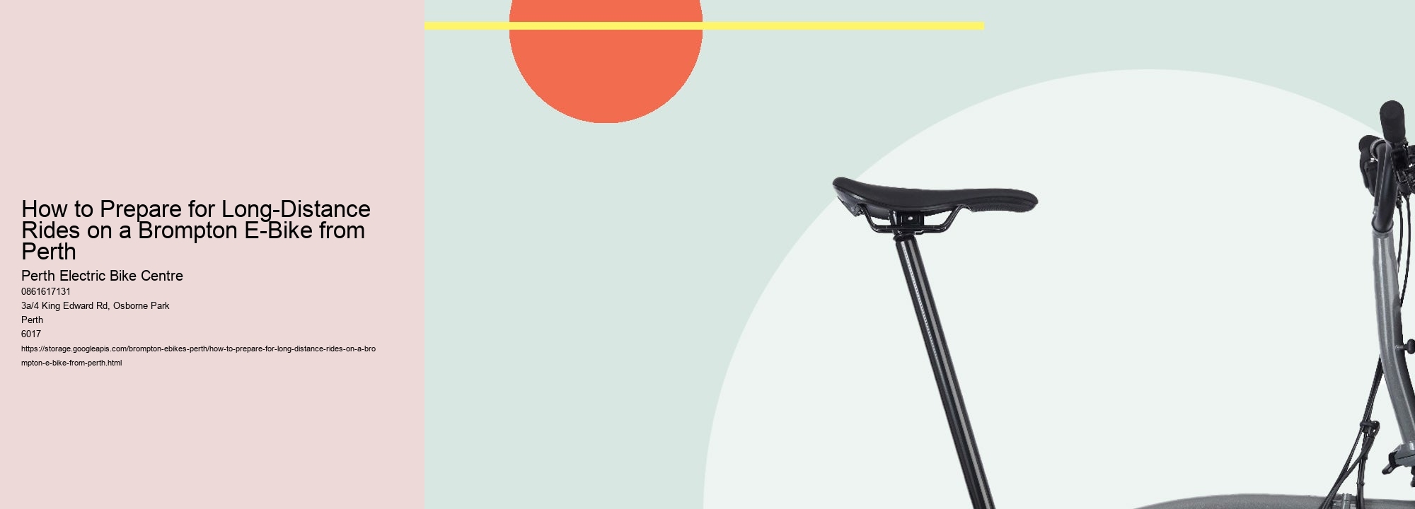 How to Prepare for Long-Distance Rides on a Brompton E-Bike from Perth   