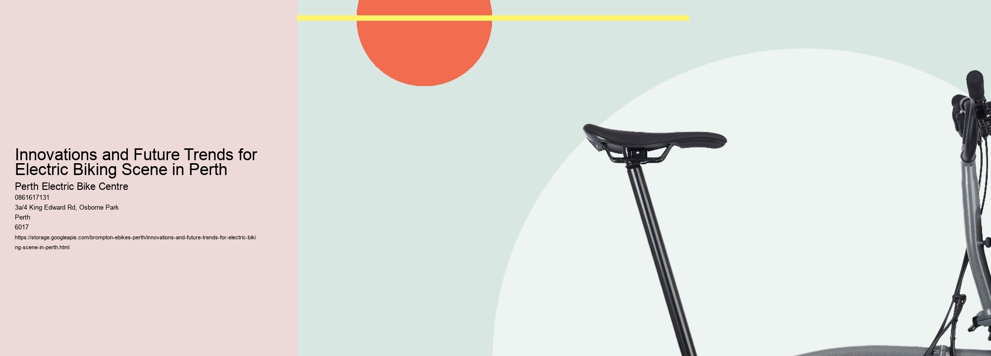 Innovations and Future Trends for Electric Biking Scene in Perth