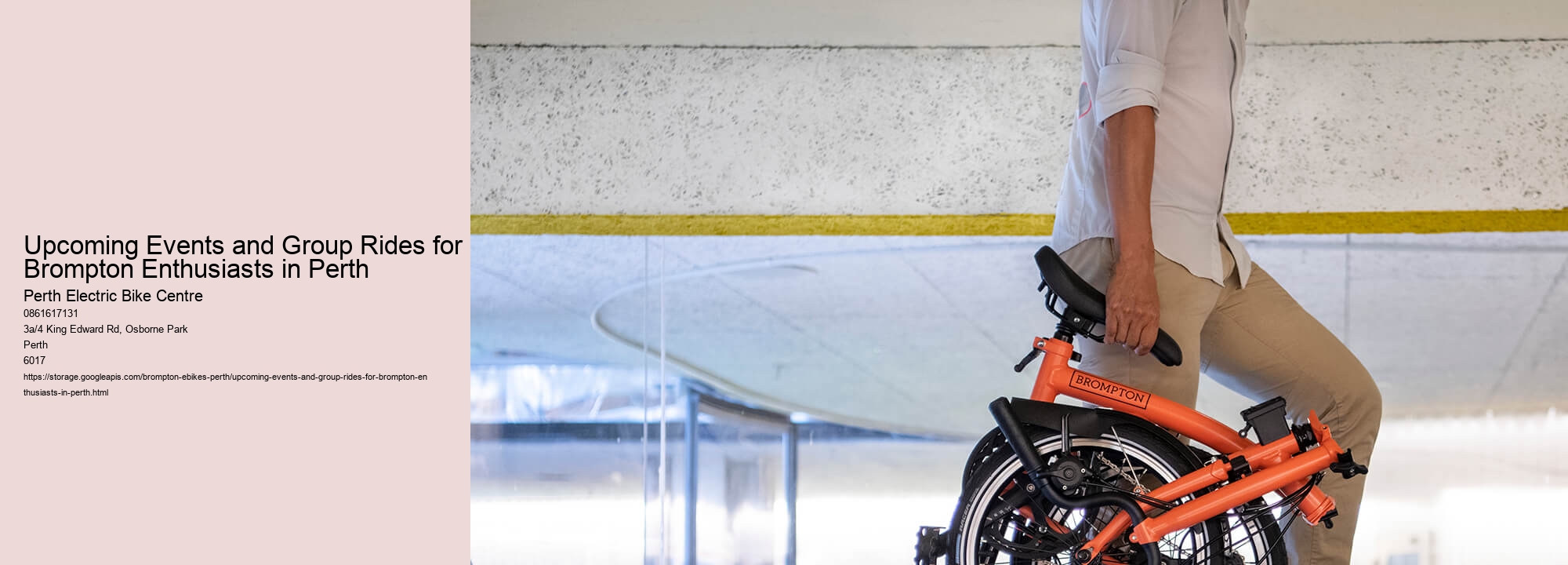 Upcoming Events and Group Rides for Brompton Enthusiasts in Perth   