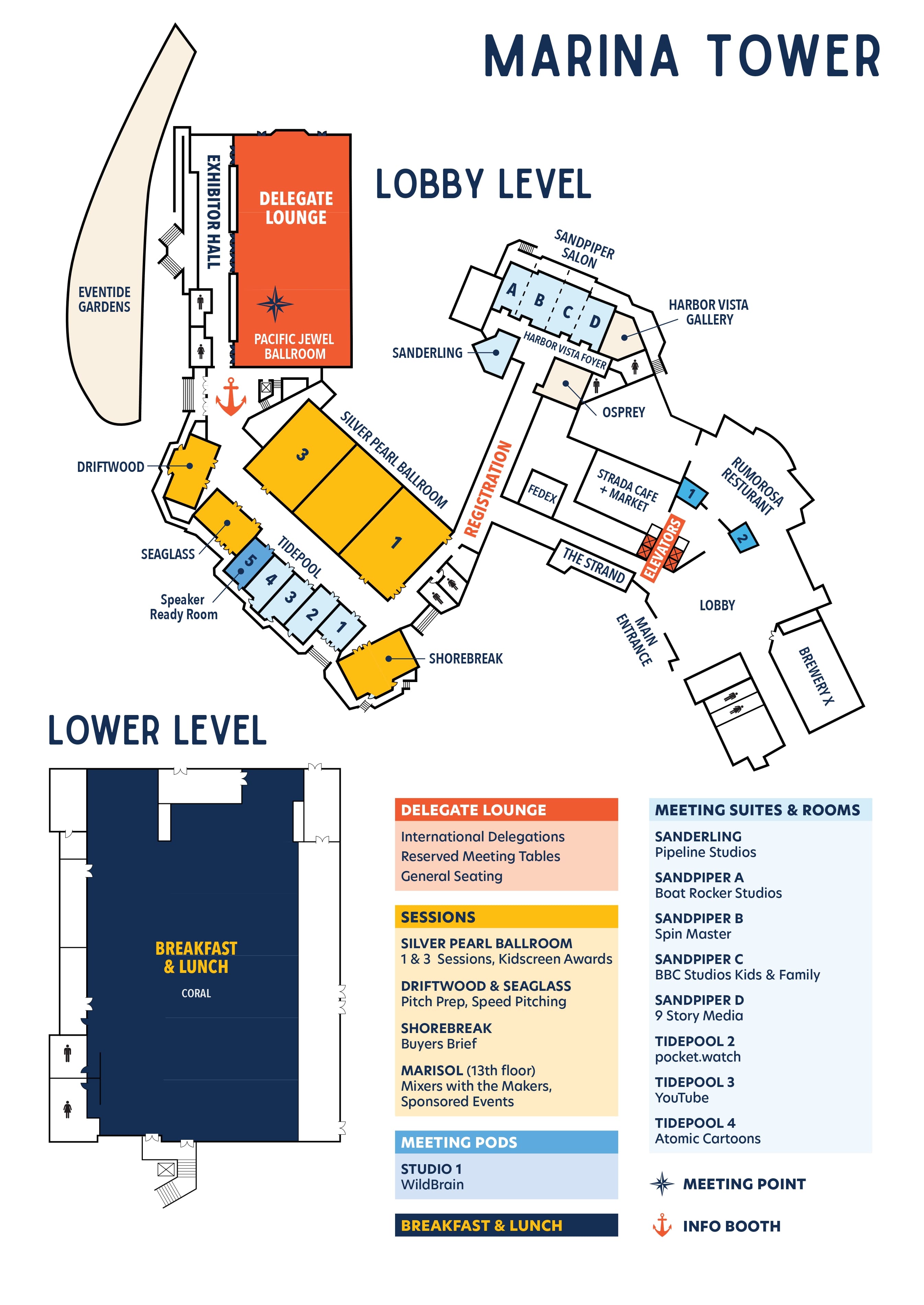 Sheraton Lobby Level Map