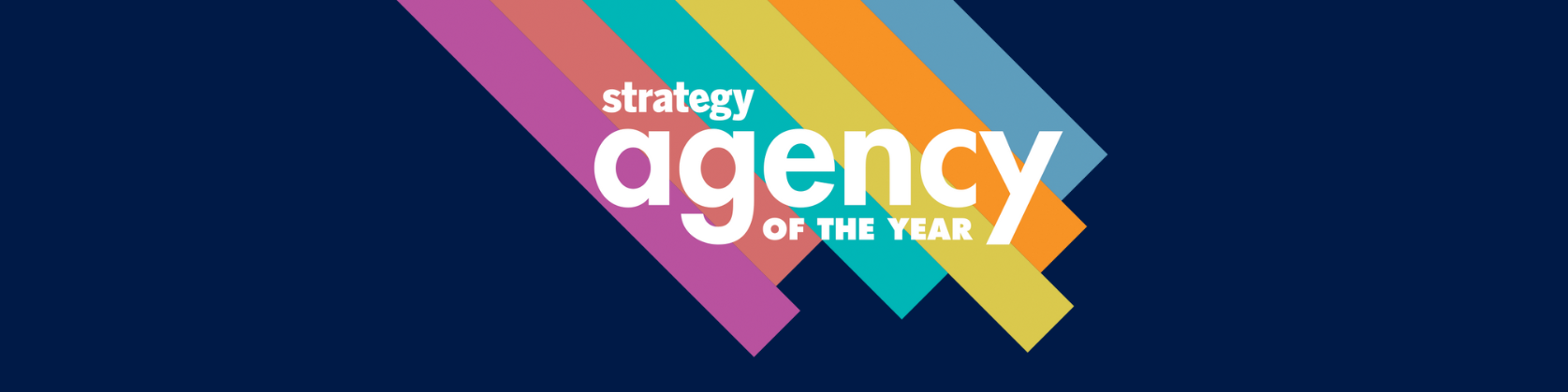 A banner with both the Startegy Awards and the Agency of the Year logos
