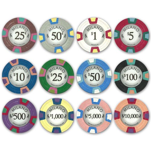 300 Ct Milano Poker Chip Set by Claysmith Gaming in Wooden Carousel 300 Ct Milano Poker Chip Set by Claysmith Gaming in Wooden Carousel