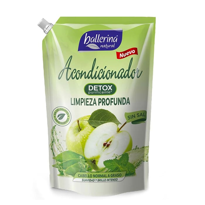 Acondicionador Doypack Sin Sal Té Verde, Menta y Manzana 750ml Ballerina