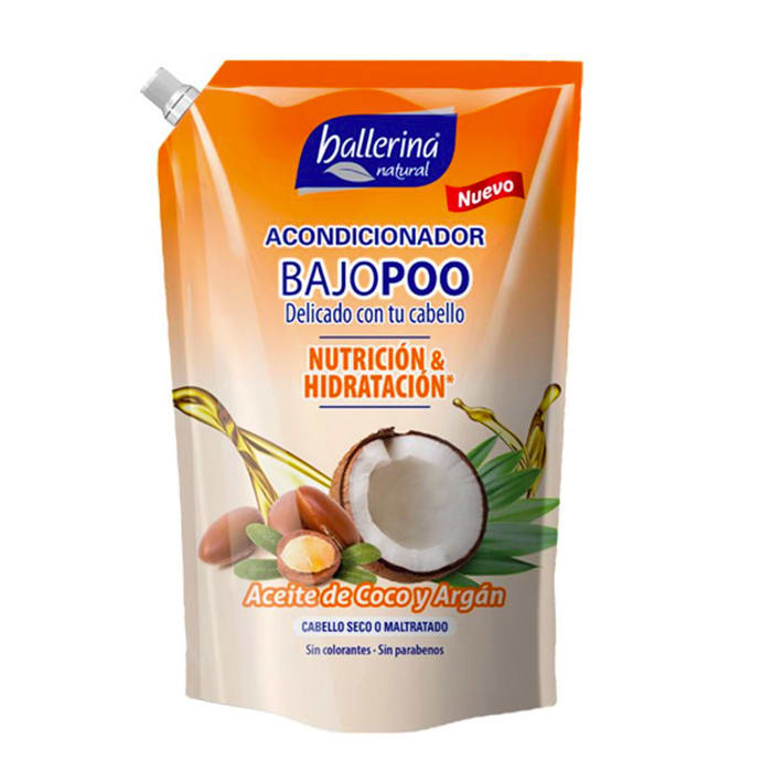 Acondicionador Doypack Sin Sal Aceite de Coco y Argán 750ml Ballerina