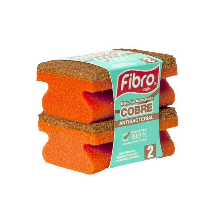 Esponja Acanalada Cobre 2 uni. Fibro
