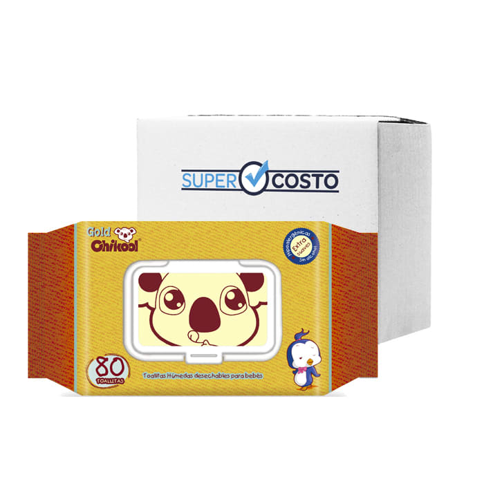 Caja 18 Paquetes Toallitas Húmedas Gold 80 un. Chikool