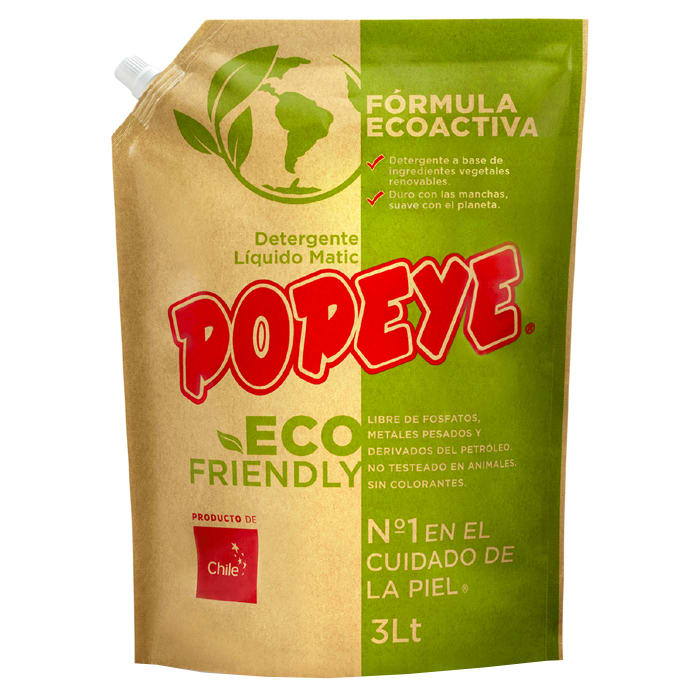 Detergente Líquido Ecofriendly 3 Lts. Popeye