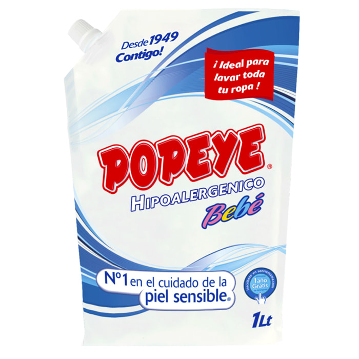 Jabón Líquido para Ropa Hipoalergénico 1 Lt. Popeye