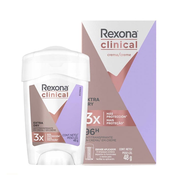 Desodorante Clinical Extra Dry en Barra Mujer 48g. Rexona