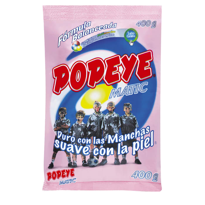 Detergente en polvo Popeye Matic 400g. Popeye