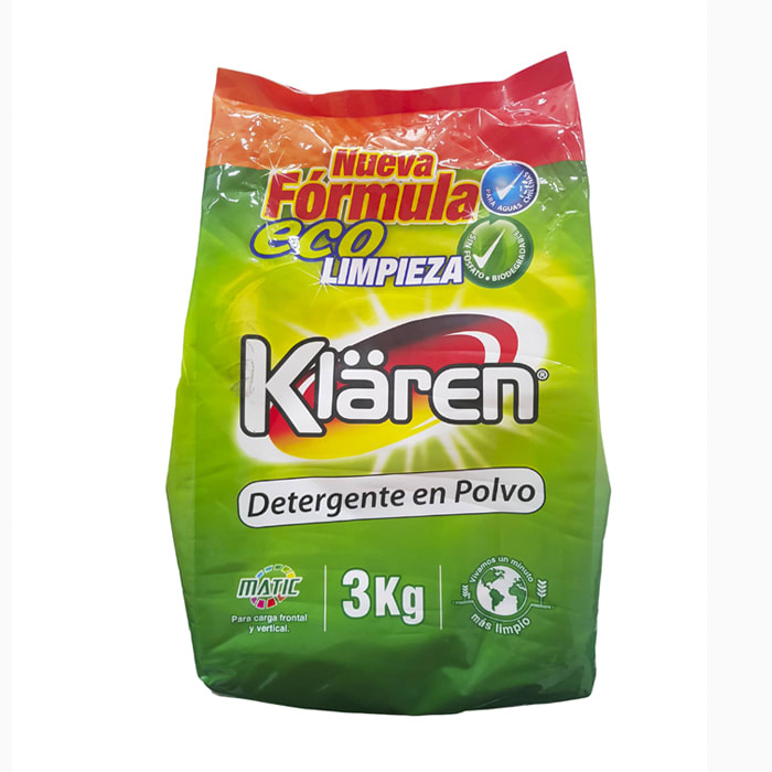 Detergente en polvo 3 kg. Klaren