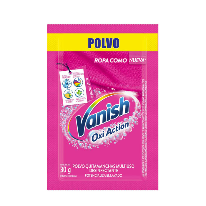 Quitamanchas en Polvo Rosa 30g. Vanish