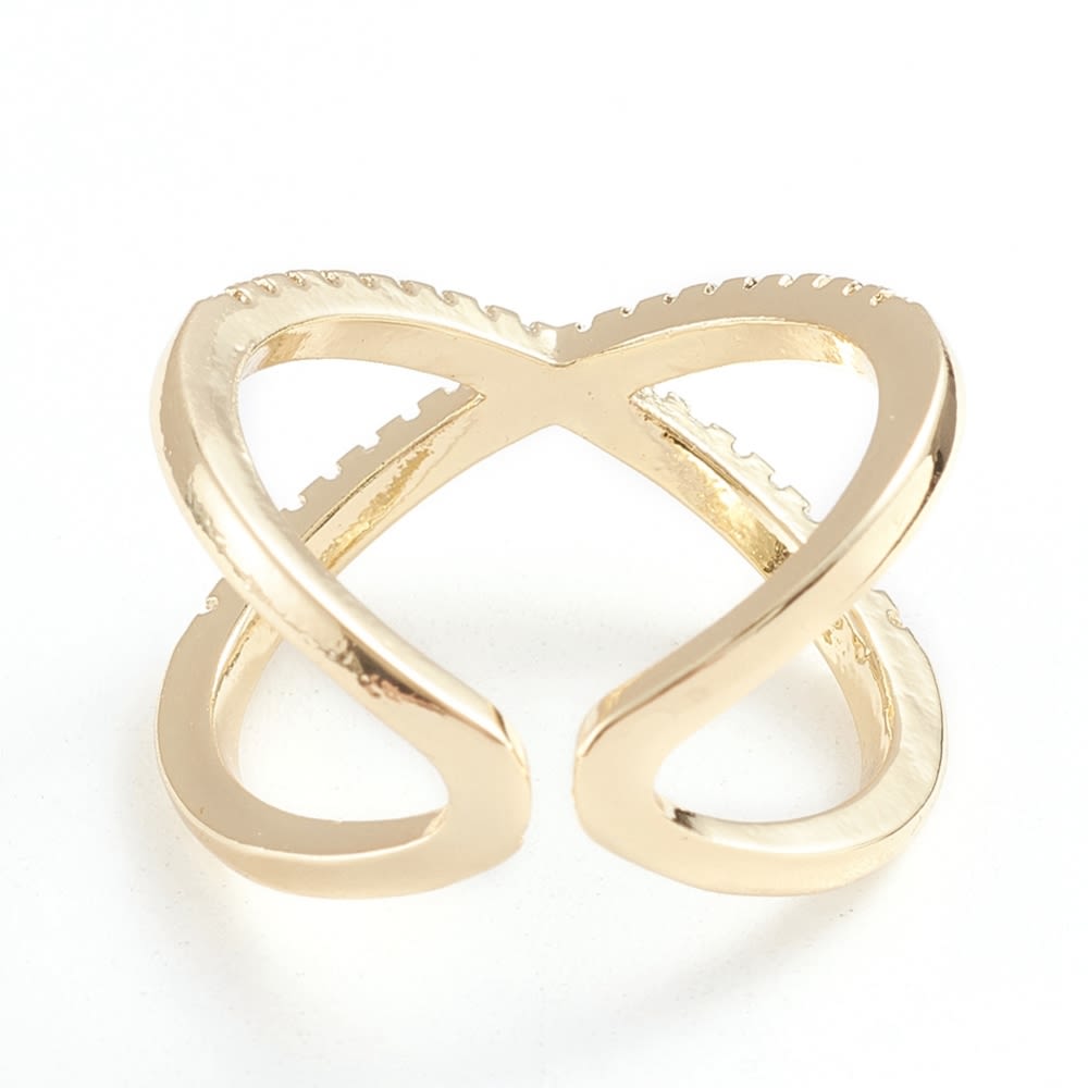 ANILLO AJUSTABLE FORMA X CON ZIRCONES