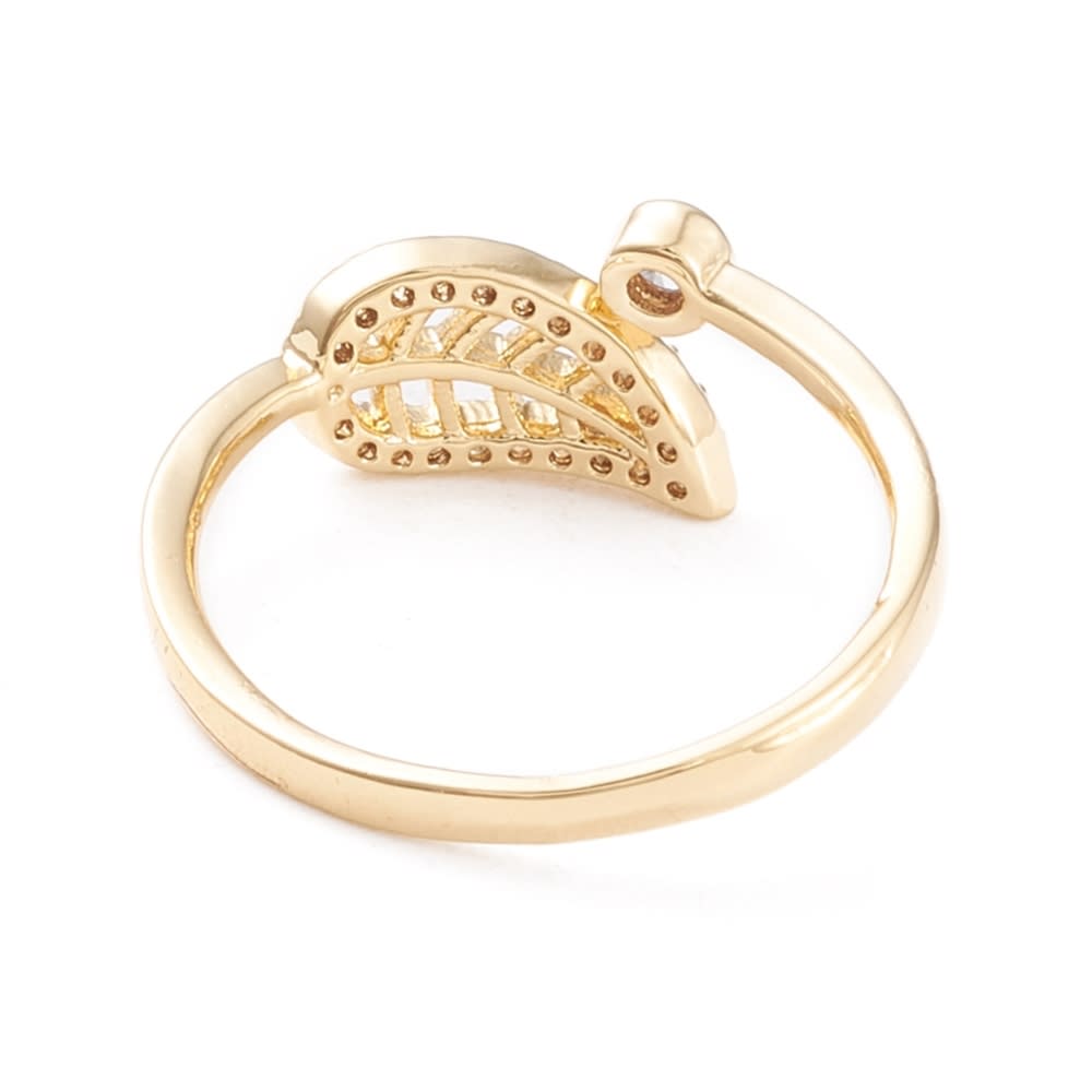 ANILLO AJUSTABLE HOJA CON ZIRCONES