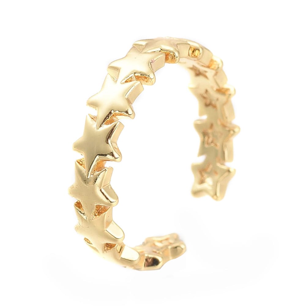 ANILLO AJUSTABLE LINEA DE ESTRELLAS B/ORO