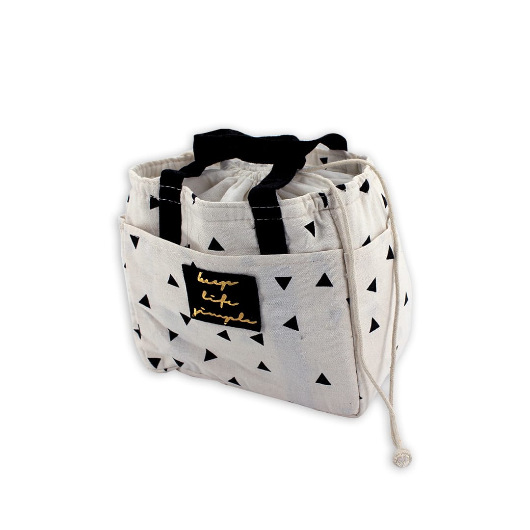 Lonchera Acolchada De Algodón Bella Taylor - Forro PEVA Lavable, Diseño Floral Borgoña, Con Bolsillos Organizadores