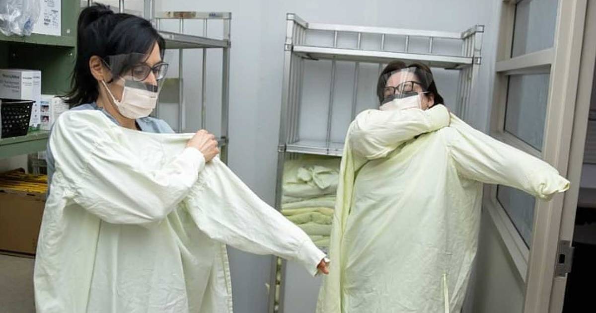 Healthcare workers at hospital in Canada told to wear masks until grossly soiled