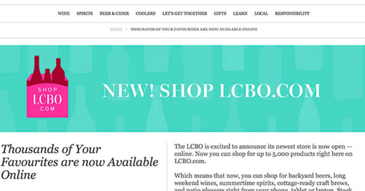 You can now buy booze online at the LCBO