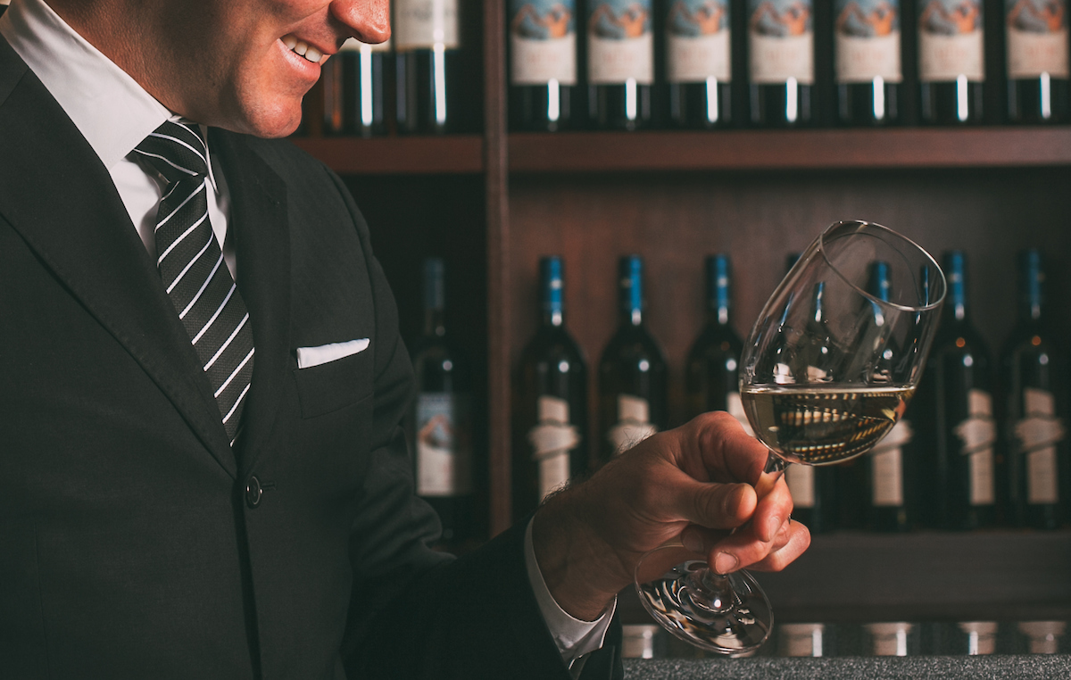 Kevin Bratt tasting wines