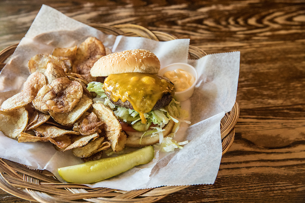 Classic Cheeseburger with cottage fries from RJ Grunts