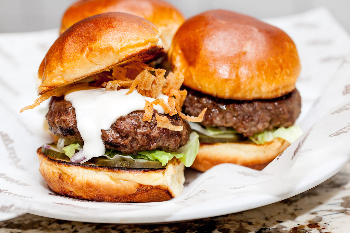 Three Mini burgers