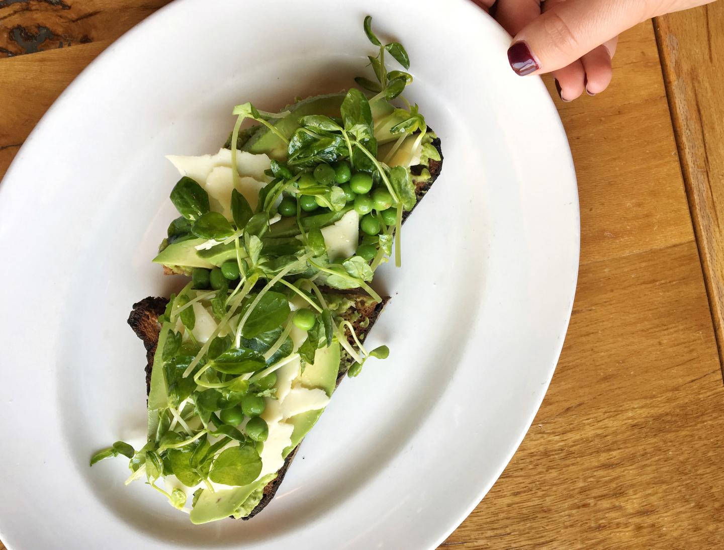 Avocado & Pea Toast at Beatrix