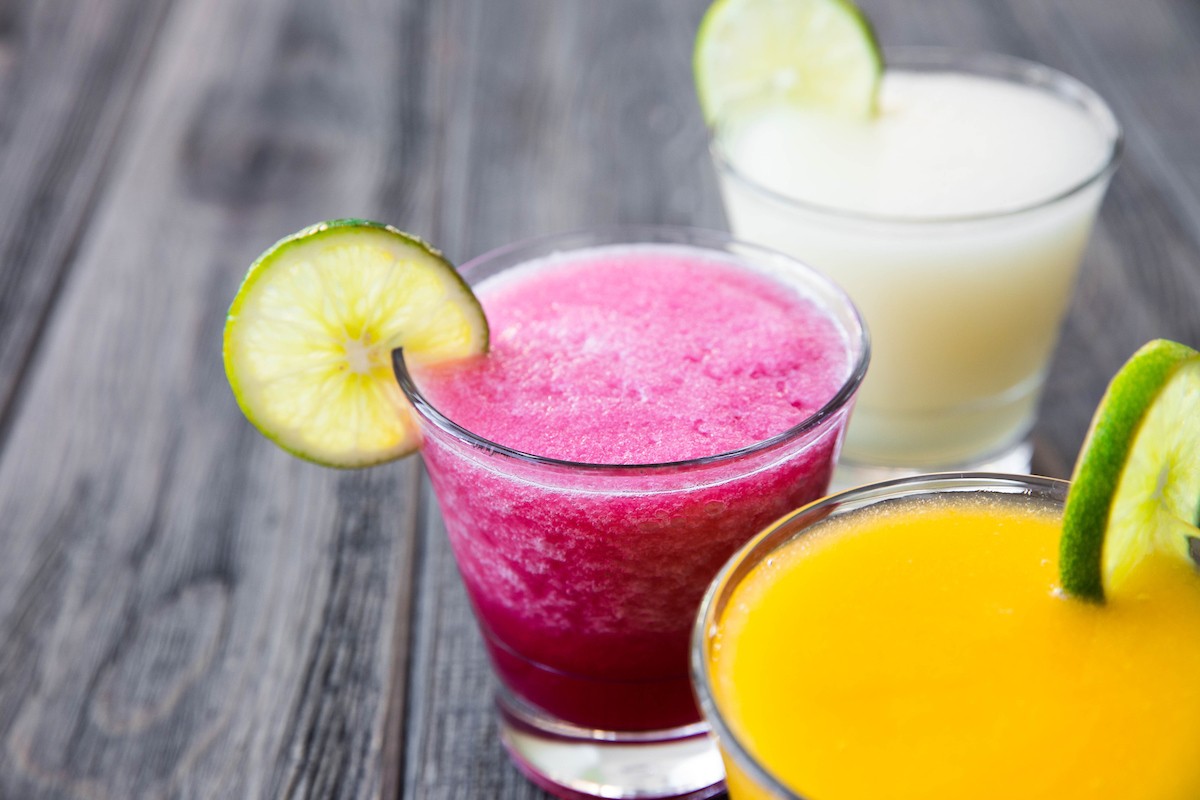 three frozen margaritas from el segundo sol