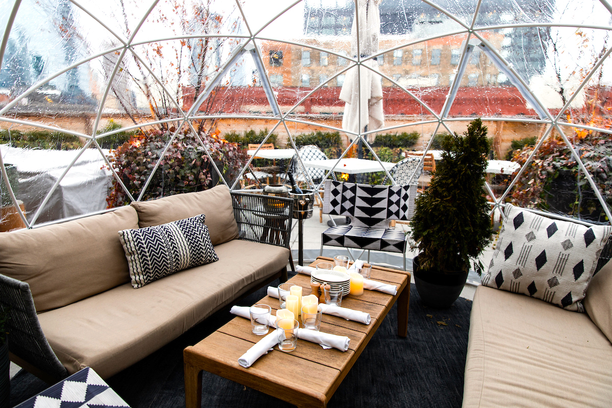 Inside igloo at aba