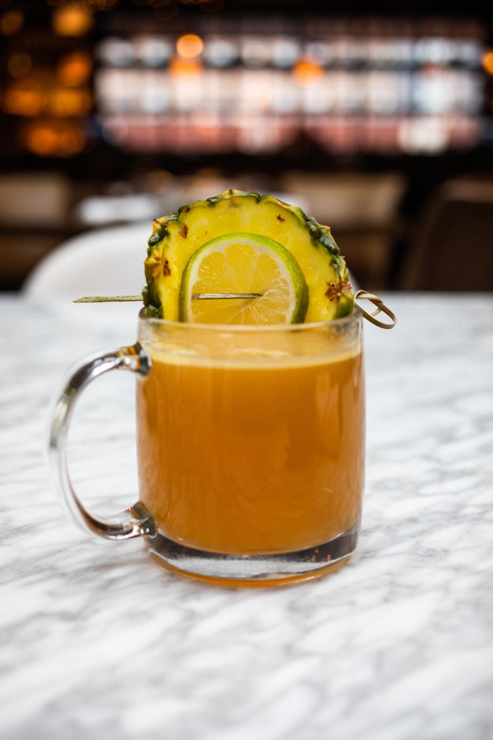 Hot buttered pineapple rum