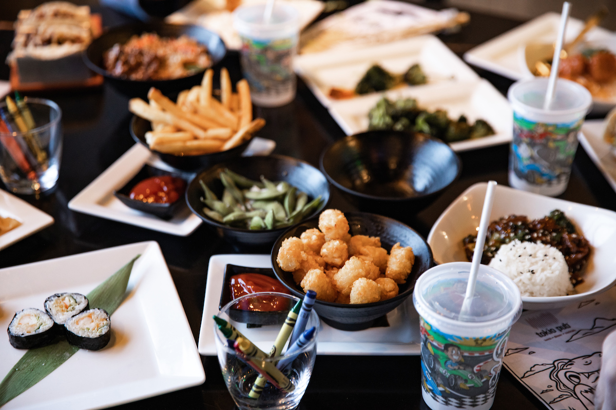 Tokio Pub Kids menu dinner spread
