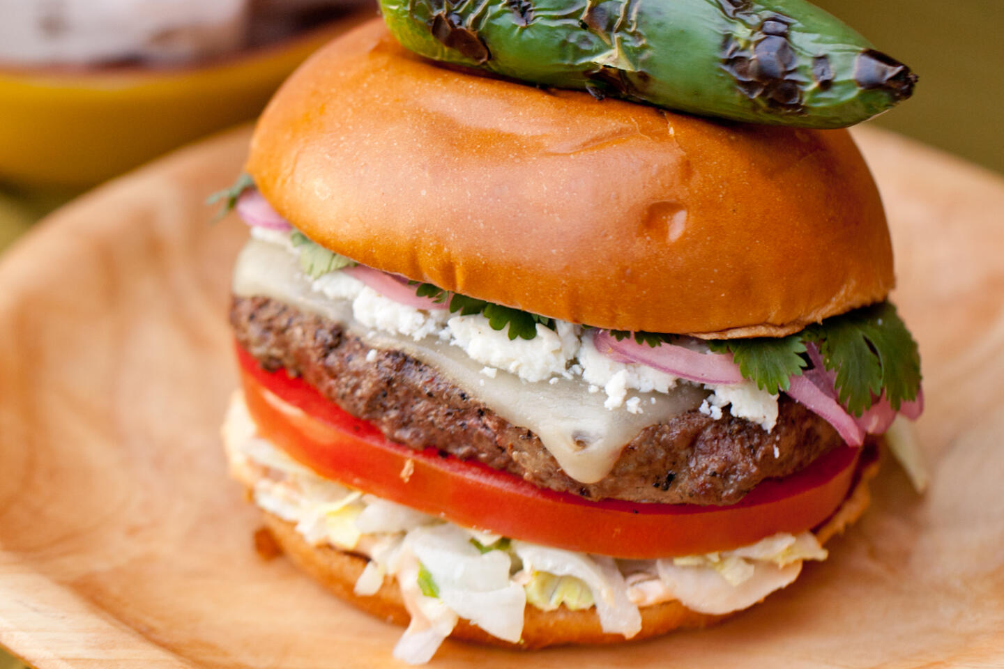 Rj grunts green chile burger