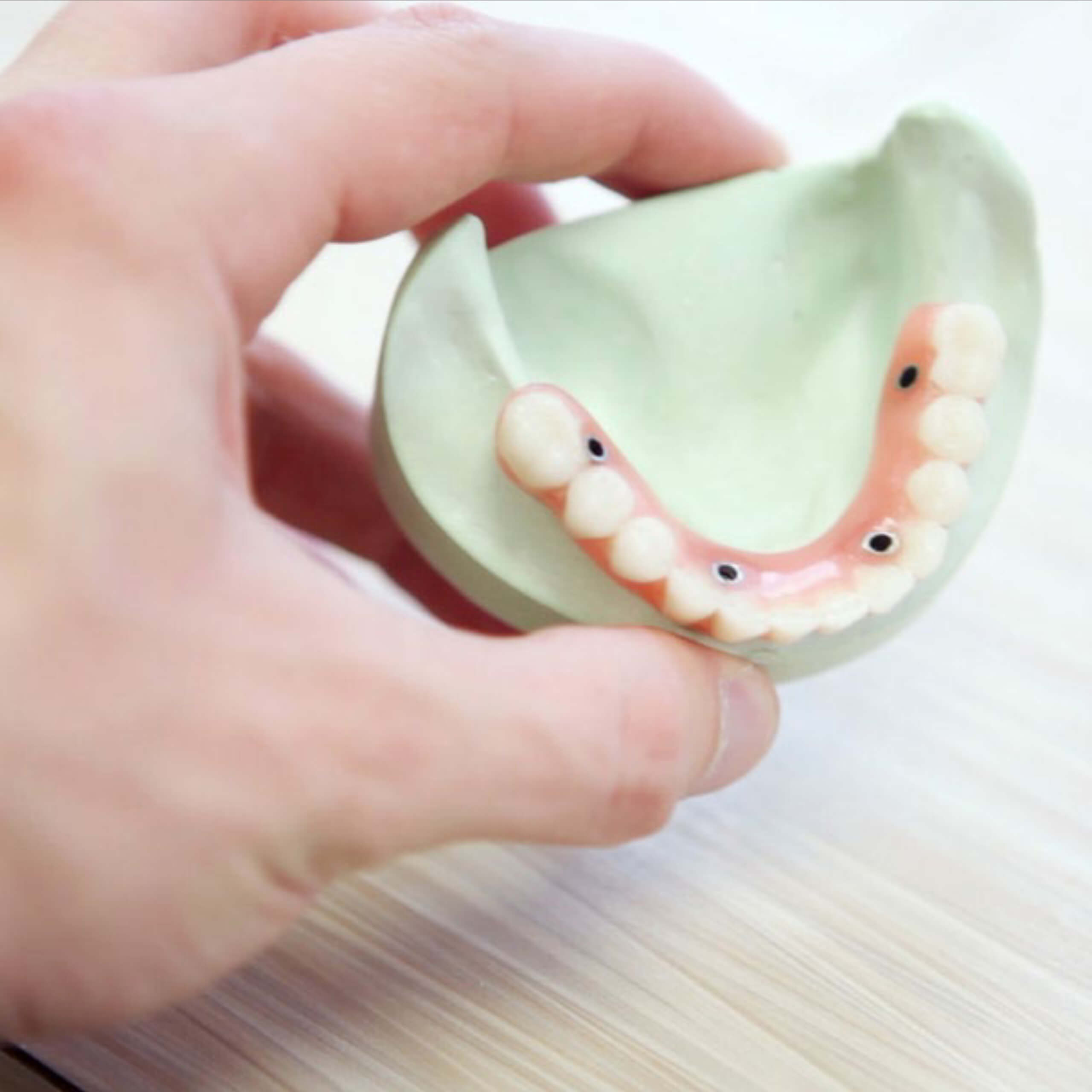 Dentist with dentures