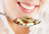 woman with supplements