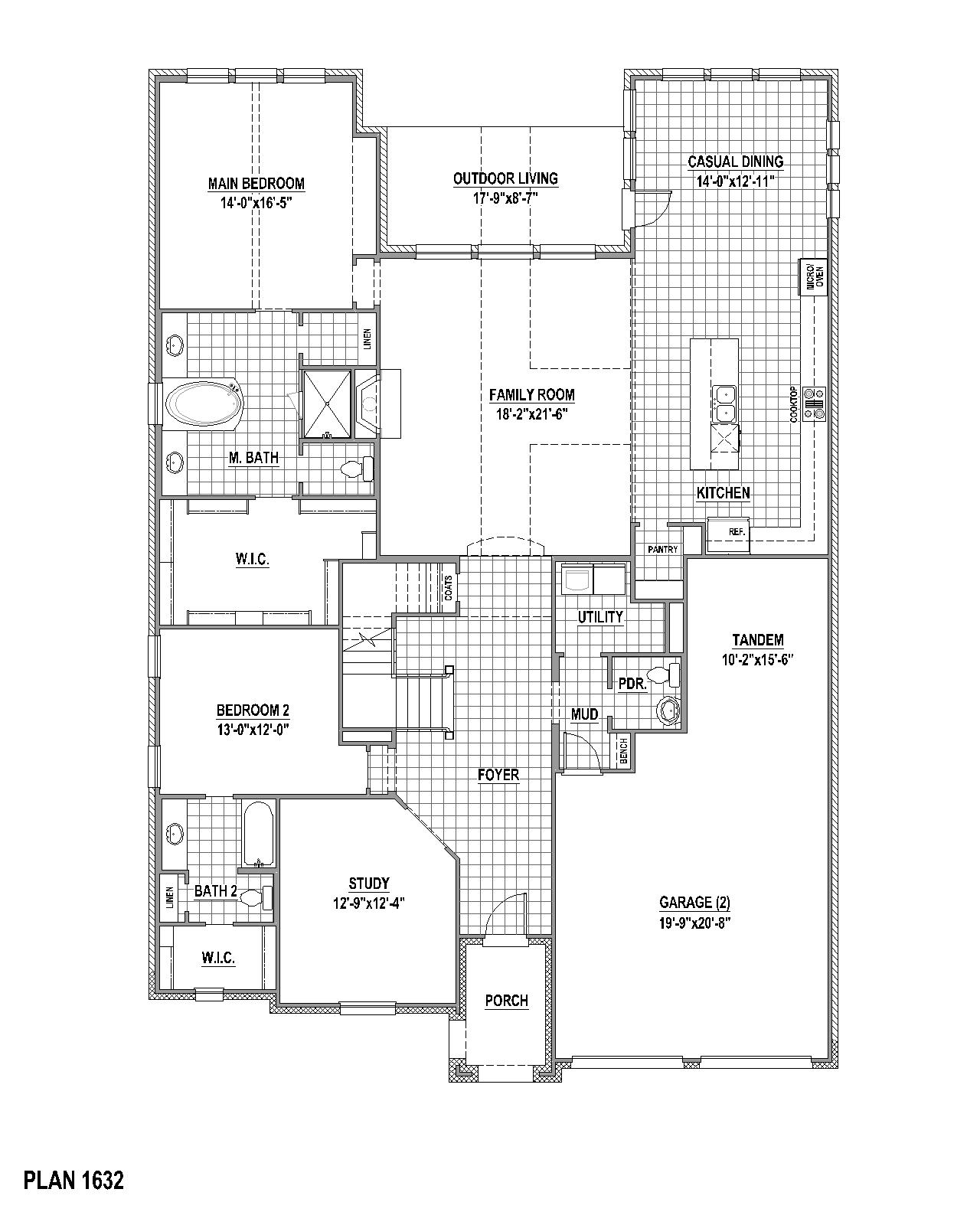 Plan 1632 floor plan drawing