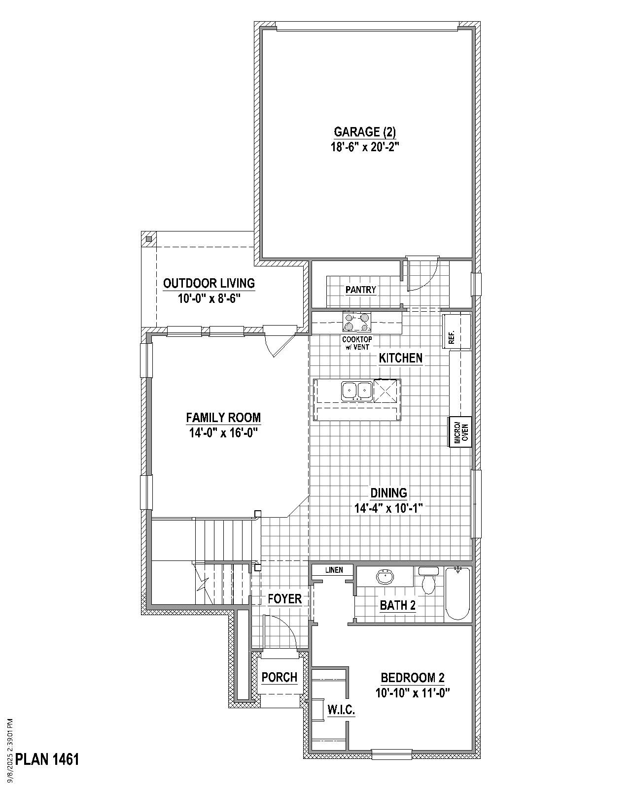Plan 1461 floor plan drawing