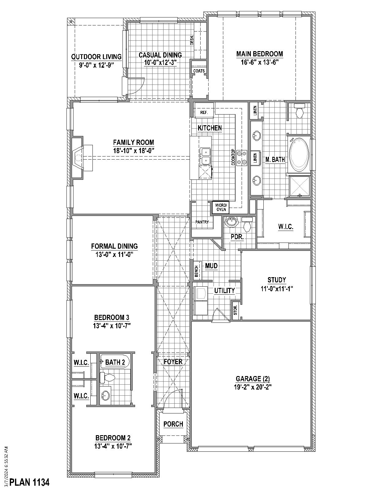Plan 1134 floor plan drawing
