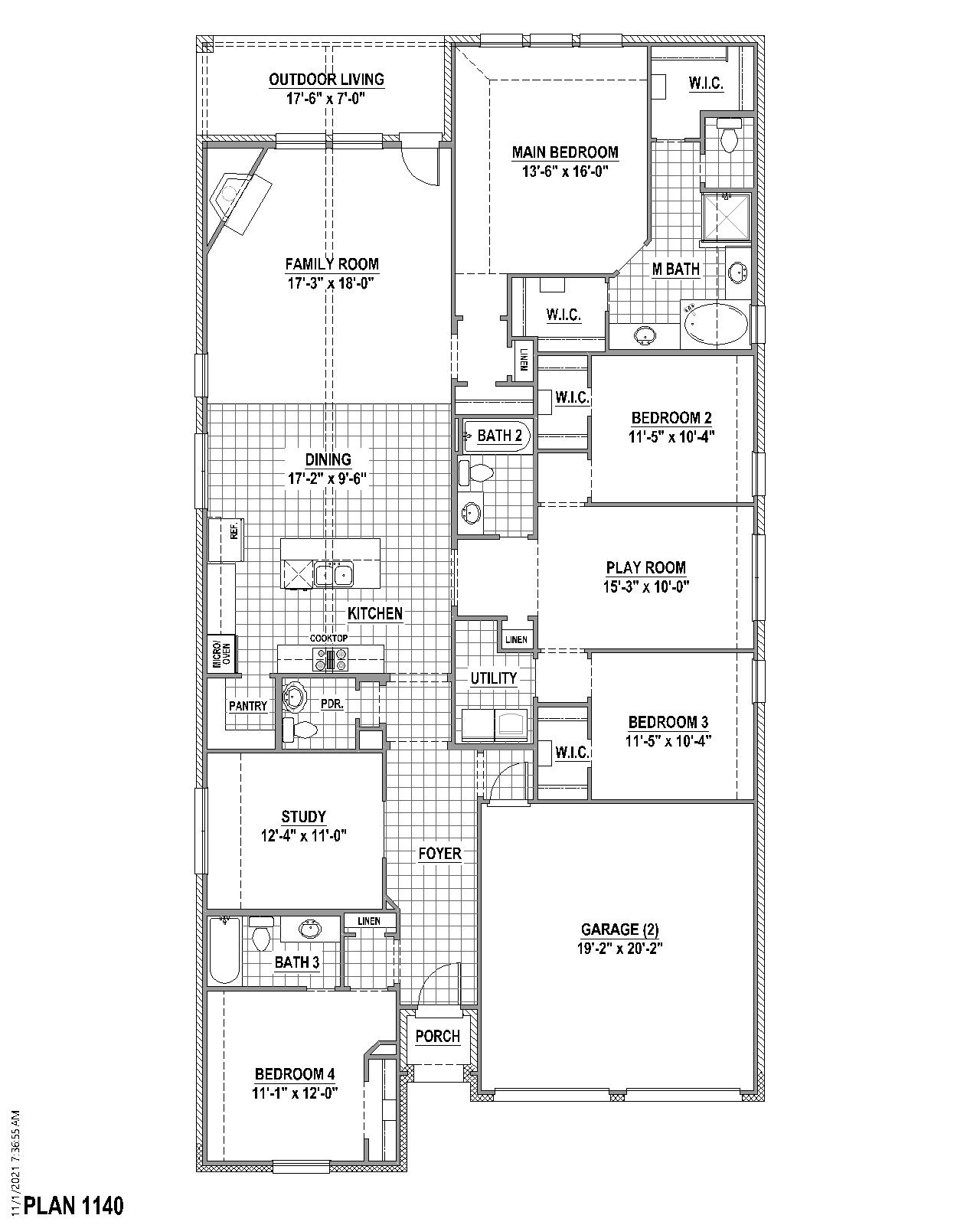 Mosaic 50s floor plan drawing