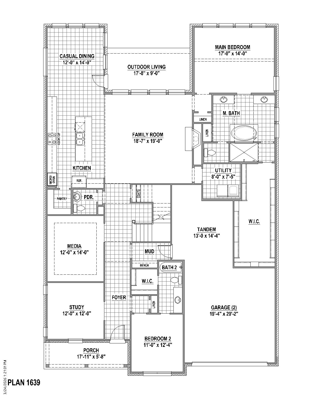 Plan 1639 floor plan drawing