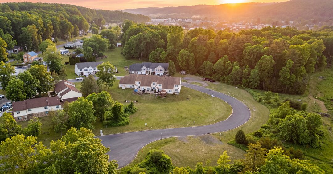 Aerial View of Berks Homes Villas at Pine View Community in Schuylkill County, PA