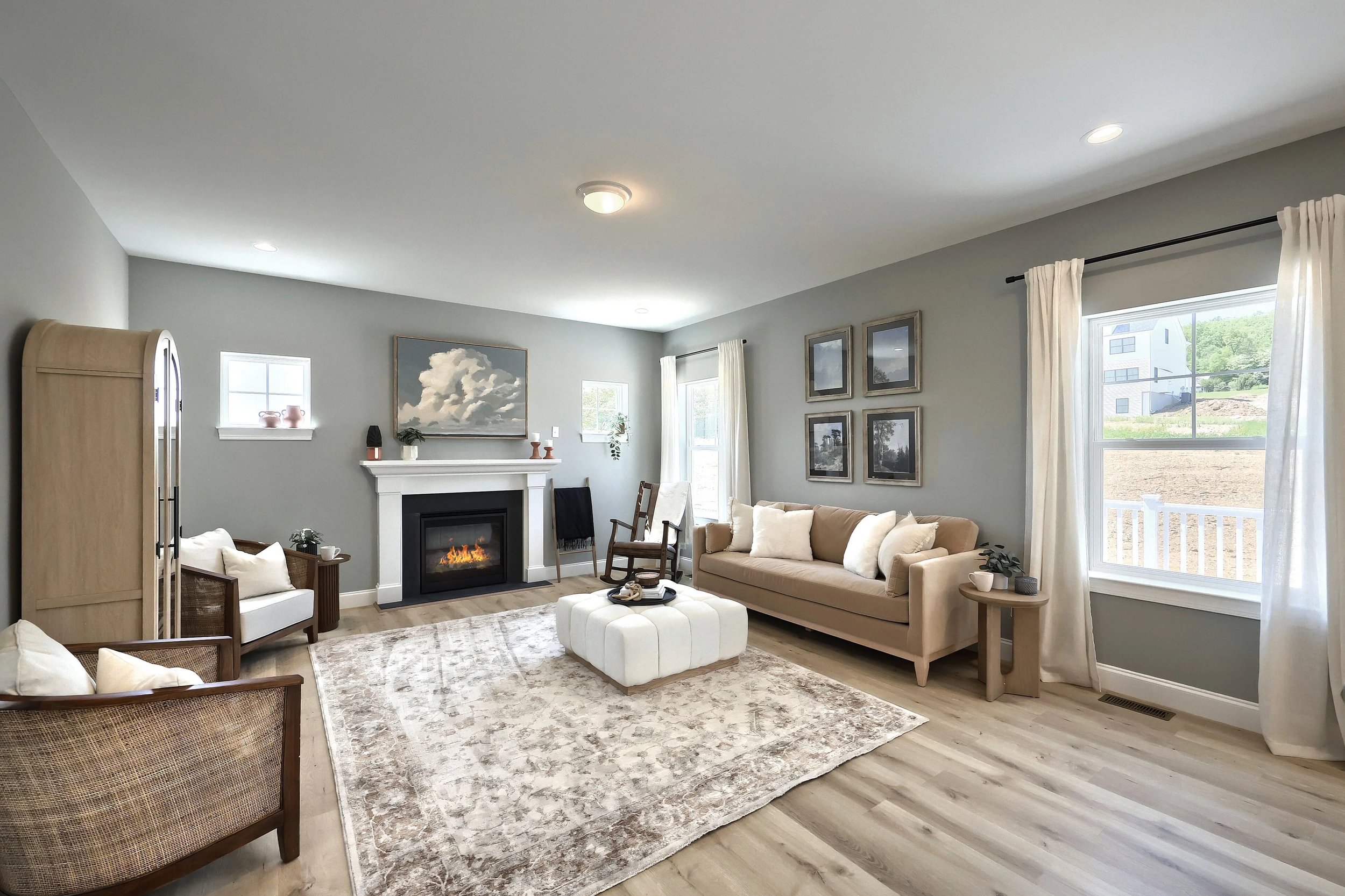 Fireplace in a Berks Homes Beacon Pointe Living Room